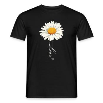 Gänseblümchenblume mit Liebe Skript - Männer T-Shirt - Schwarz - Vorne - AI Model Male 178 light (178cm)