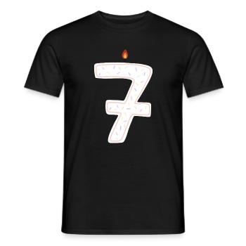 Skurrile Geburtstagskerze Nummer Sieben - Männer T-Shirt - Schwarz - Vorne - AI Model Male 178 light (178cm)