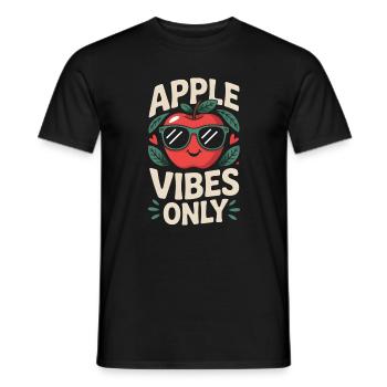 Apple Vibes Only Fall Autumn Apple Picking - Männer T-Shirt - Schwarz - Vorne - AI Model Male 178 light (178cm)