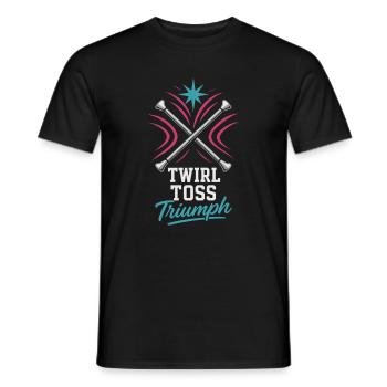 Baton Twirler Majorette Captain Squad Club - Men's T-Shirt - black - Front - AI Model Male 178 light (178cm)
