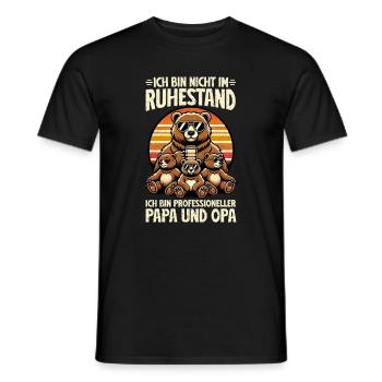 Je ne suis pas à la retraite, je suis papa et grand-père - T-shirt homme - noir - Devant - AI Model Male 178 light (178cm)
