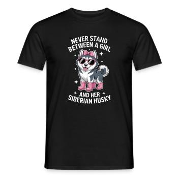 Siberian Husky Sprüche Lustiges Husky Geschenk - Männer T-Shirt - Schwarz - Vorne - AI Model Male 178 light (178cm)