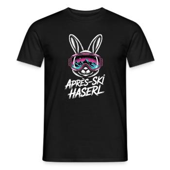 Après-ski bunny hut fun Skier ski bunny - Men's T-Shirt - black - Front - AI Model Male 178 light (178cm)
