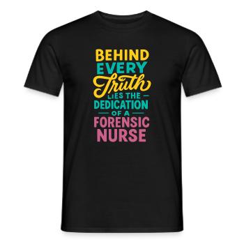 Forensic Nurse Practitioner Every Truth Lies - Men's T-Shirt - black - Front - AI Model Male 178 light (178cm)