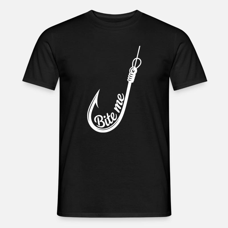 Bite Me Hook Grafik - Männer T-Shirt - Schwarz