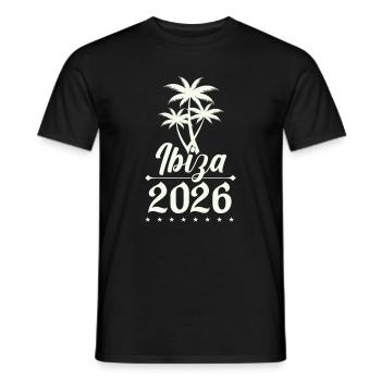 Ibiza 2026 Palmen Silhouette - Männer T-Shirt - Schwarz - Vorne - AI Model Male 178 light (178cm)