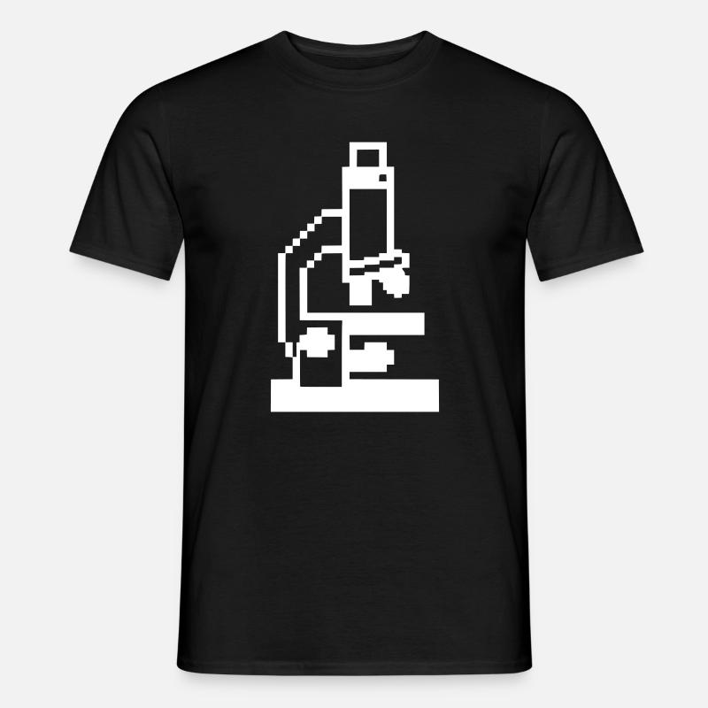 Pixel Mikroskop 8-Bit Labor - Männer T-Shirt - Schwarz