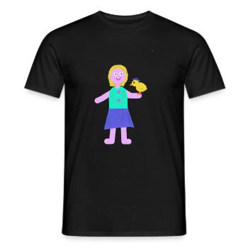 Lächelndes Mädchen Küken Huhn - Männer T-Shirt - Schwarz - Vorne - AI Model Male 178 light (178cm)