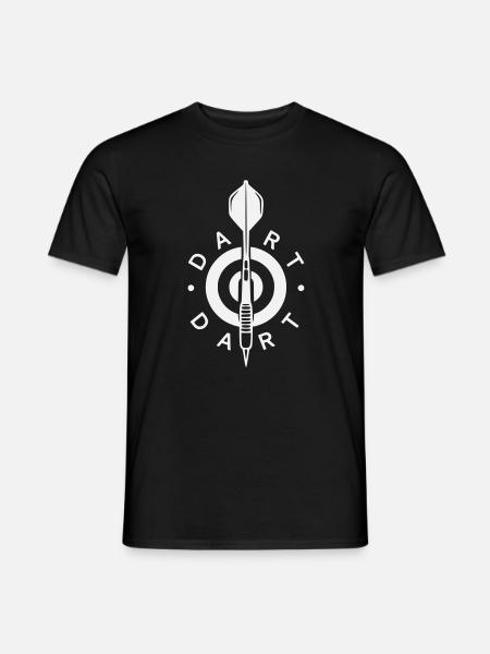 Dart-Logo mit Pfeil und Bullseye - Männer T-Shirt - Schwarz
