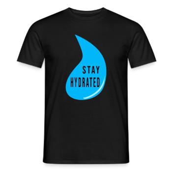 Conception de gouttes d’eau Stay Hydrate – Devis de fitness - T-shirt homme - noir - Devant - AI Model Male 178 light (178cm)