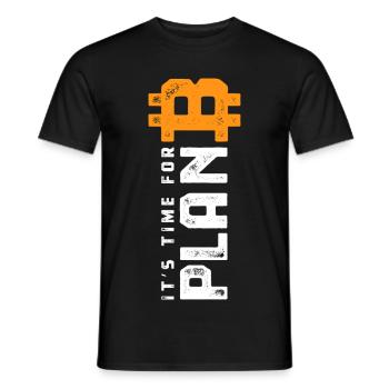 Bitcoin - It's time for Plan B - Krypto Geschenk - Männer T-Shirt - Schwarz - Vorne - AI Model Male 178 light (178cm)