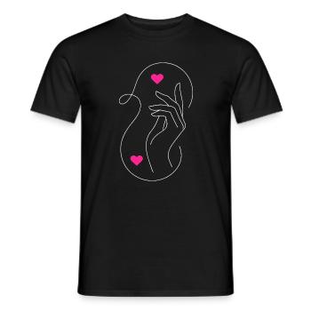 Zarte Liebe: Hände & Herzen Design - Männer T-Shirt - Schwarz - Vorne - AI Model Male 178 light (178cm)