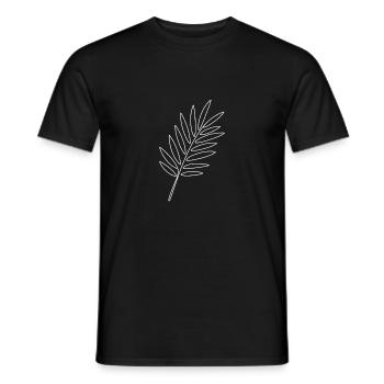 Palm Leaf Line Art Tropical - Men's T-Shirt - black - Front - AI Model Male 178 light (178cm)