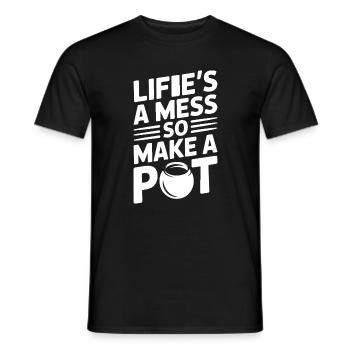 Pottery Artists Mess Make A Pot Pottery - Men's T-Shirt - black - Front - AI Model Male 178 light (178cm)