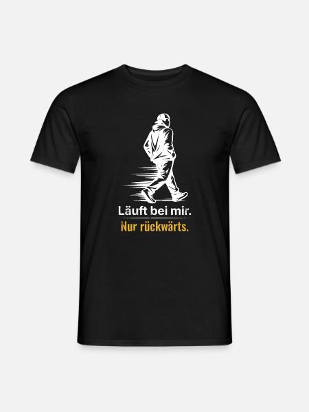 Läuft bei mir – Nur rückwärts Shirt - Männer T-Shirt - Schwarz