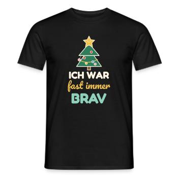 Ich war fast immer brav – Weihnachtsshirt Kinder - Männer T-Shirt - Schwarz - Vorne - AI Model Male 178 light (178cm)