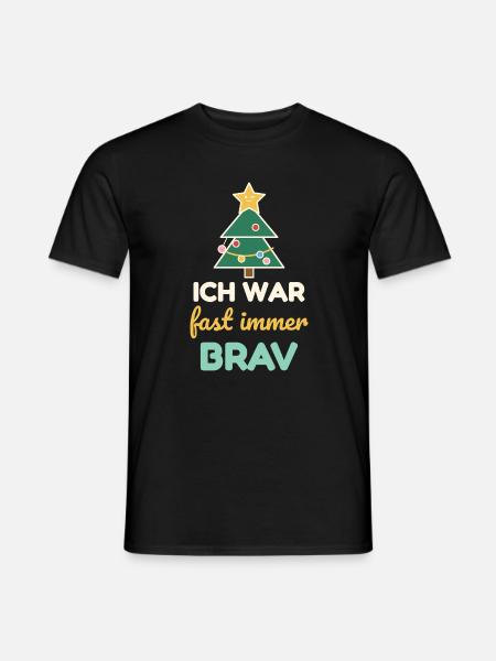 Ich war fast immer brav – Weihnachtsshirt Kinder - Männer T-Shirt - Schwarz