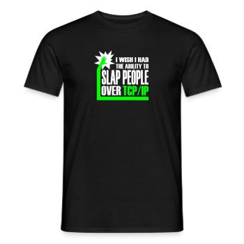 slap_over_tcp_ip - T-shirt homme - noir - Devant - AI Model Male 178 light (178cm)
