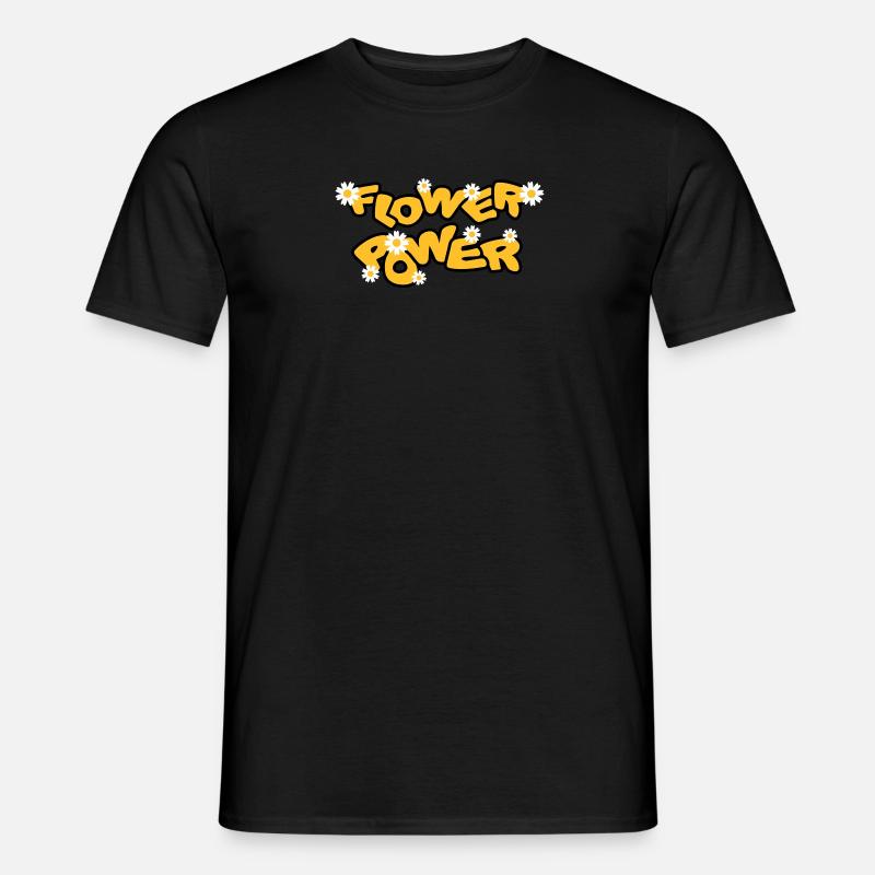 flower_power - Männer T-Shirt - Schwarz