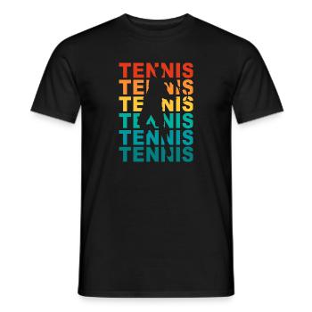 Tennis Font Tennis Player Raquette de tennis - T-shirt homme - noir - Devant - AI Model Male 178 light (178cm)