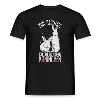 Mir reichts ich geh zu meinen Kaninchen Hasen Gesc - Männer T-Shirt - Schwarz - Vorne - AI Model Male 178 light (178cm)