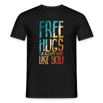 Free Hugs for Awesome People - Festival Geschenk - Männer T-Shirt - Schwarz - Vorne - AI Model Male 178 light (178cm)