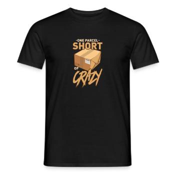 One Parcel Short Of Crazy - Men's T-Shirt - black - Front - AI Model Male 178 light (178cm)