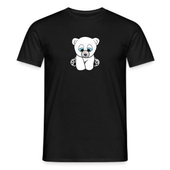 Ours polaire doux - T-shirt homme - noir - Devant - AI Model Male 178 light (178cm)
