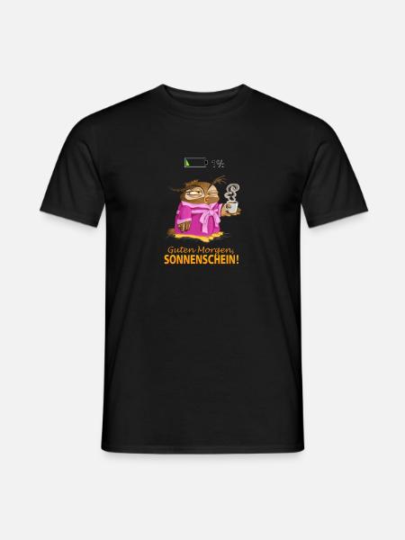 Guten Morgen Sonnenschein Eule Owl - Männer T-Shirt - Schwarz