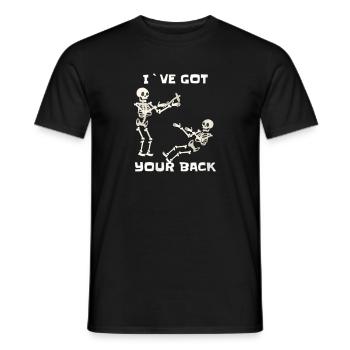 Womens I ve Got Your Back Halloween Skeleton Skull - Men's T-Shirt - black - Front - AI Model Male 178 light (178cm)