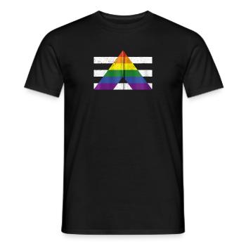 Drapeau de fierté gay allié LGBT pour hétéro - T-shirt homme - noir - Devant - AI Model Male 178 light (178cm)