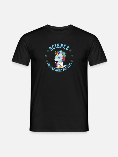 Unicorn Scientist Wetenschap is als magie maar echt - Heren T-shirt - zwart