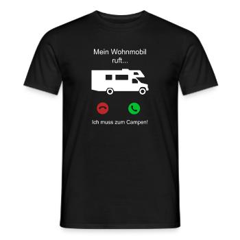 Mein Wohnmobil ruft - ich muss zum Campen - Männer T-Shirt - Schwarz - Vorne - AI Model Male 178 light (178cm)