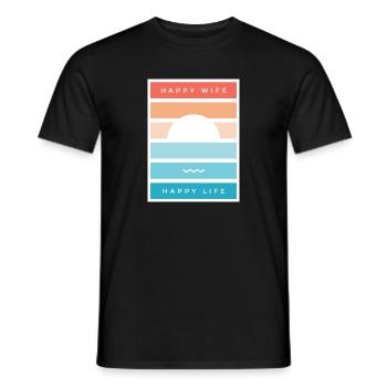 Femme heureuse, vie heureuse - T-shirt homme - noir - Devant - AI Model Male 178 light (178cm)