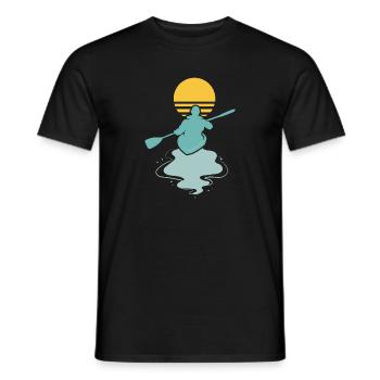 Kayak Sunset I Kayaking I Kayaker - Men's T-Shirt - black - Front - AI Model Male 178 light (178cm)