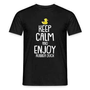Rubber duck squeaky duck - Men's T-Shirt - black - Front - AI Model Male 178 light (178cm)