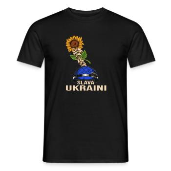 tournesol slava ukraini stand avec ukraine kiev - T-shirt homme - noir - Devant - AI Model Male 178 light (178cm)