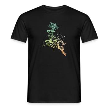 Hirsch mit Kompass - Männer T-Shirt - Schwarz - Vorne - AI Model Male 178 light (178cm)