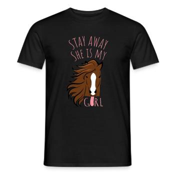 Pferdemotiv - Finger weg. Sie gehört mir! - Männer T-Shirt - Schwarz - Vorne - AI Model Male 178 light (178cm)