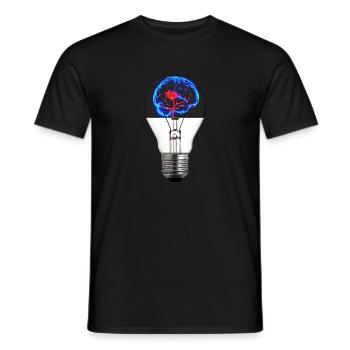 Glühbirne Gehirn Ideen - Männer T-Shirt - Schwarz - Vorne - AI Model Male 178 light (178cm)