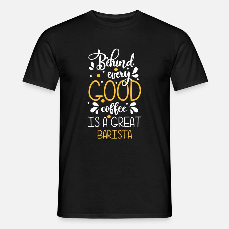 Espresso Milch Latte Macchiato - Männer T-Shirt - Schwarz