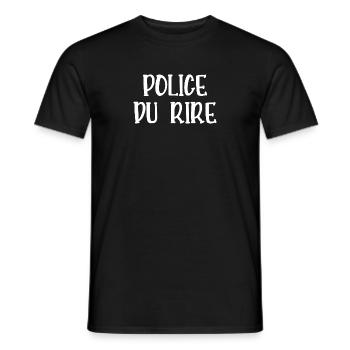 police du rire - T-shirt homme - noir - Devant - AI Model Male 178 light (178cm)