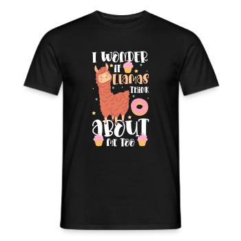 Llama Tier Weich - Männer T-Shirt - Schwarz - Vorne - AI Model Male 178 light (178cm)