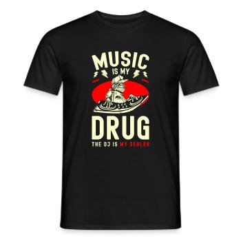 Casque de musique Love Bass - T-shirt homme - noir - Devant - AI Model Male 178 light (178cm)