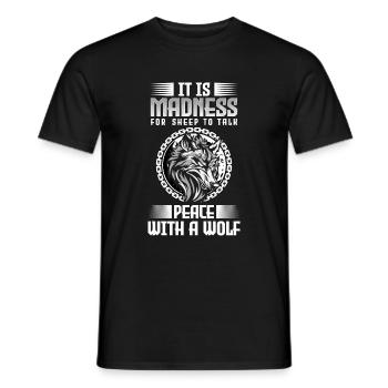 Loup Force Hurlement Lune - T-shirt homme - noir - Devant - AI Model Male 178 light (178cm)