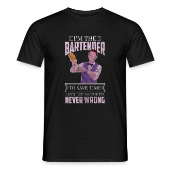 Barkeeper Disko Shaker Humor - Männer T-Shirt - Schwarz - Vorne - AI Model Male 178 light (178cm)