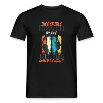Gamer Player Game League - Men's T-Shirt - black - Front - AI Model Male 178 light (178cm)