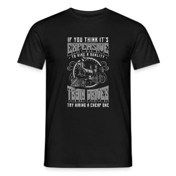 Train Departure Locomotive Passion - Men's T-Shirt - black - Front - AI Model Male 178 light (178cm)