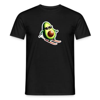 Avocado die Ski fährt - Männer T-Shirt - Schwarz - Vorne - AI Model Male 178 light (178cm)