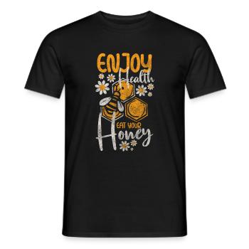 Bee Nature Insect - Men's T-Shirt - black - Front - AI Model Male 178 light (178cm)